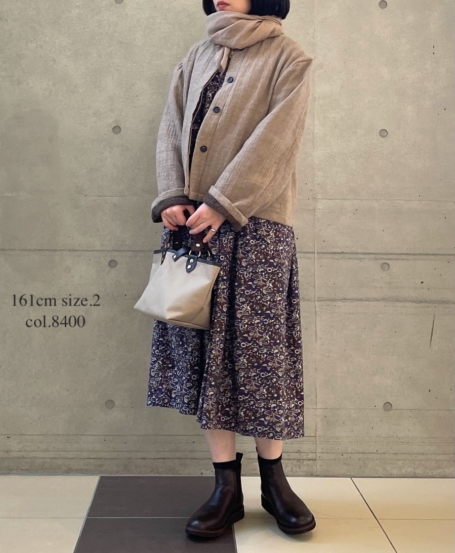 ●NMDS25611(ジャケット) WOOL COTTON HERRINGBONE STAND COLLAR FLY FRONT JACKET