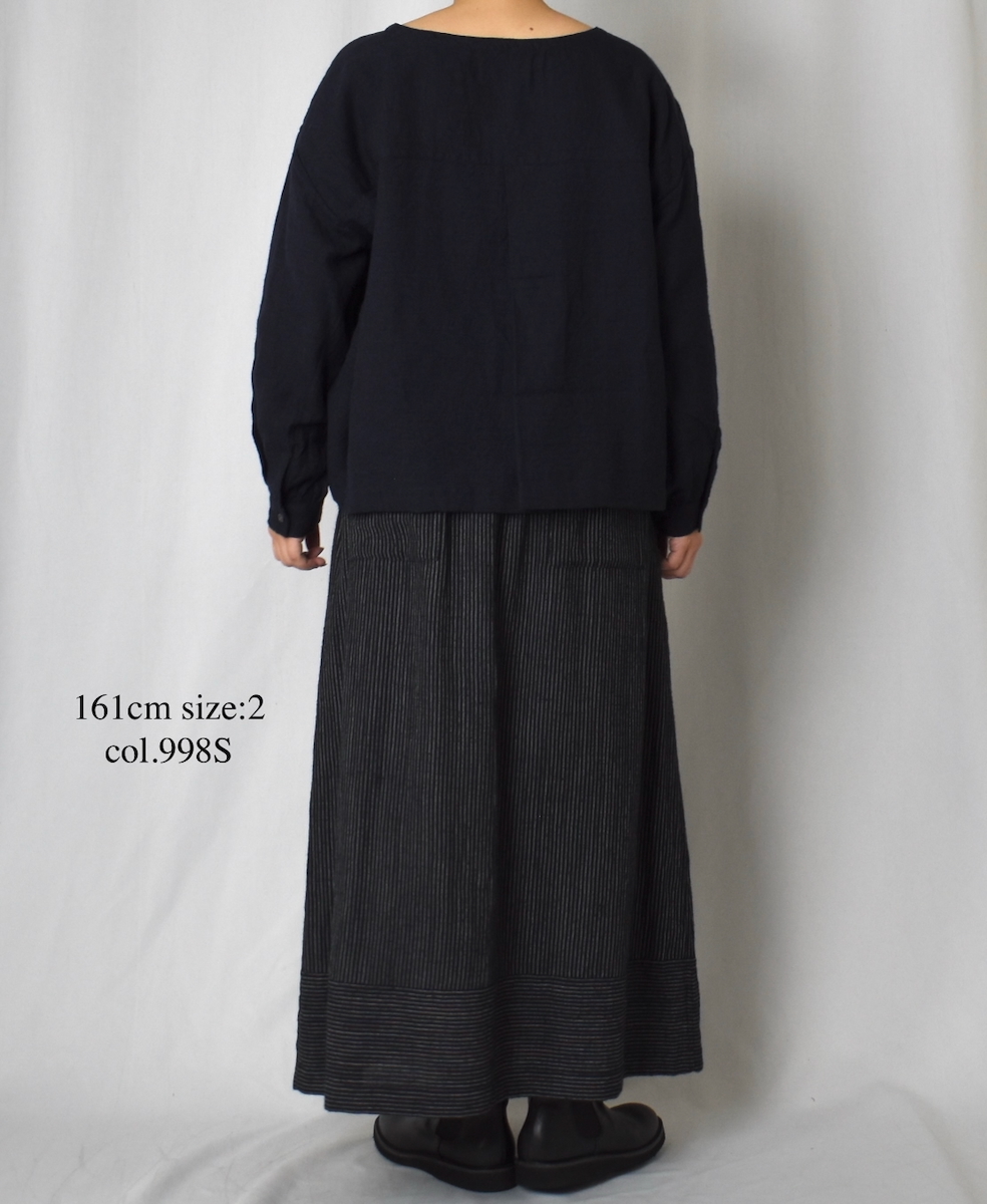 INSL25715(スカート) WOOL/LINEN STRIPE EASY SKIRT