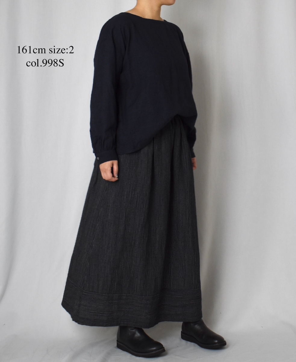 INSL25715(スカート) WOOL/LINEN STRIPE EASY SKIRT