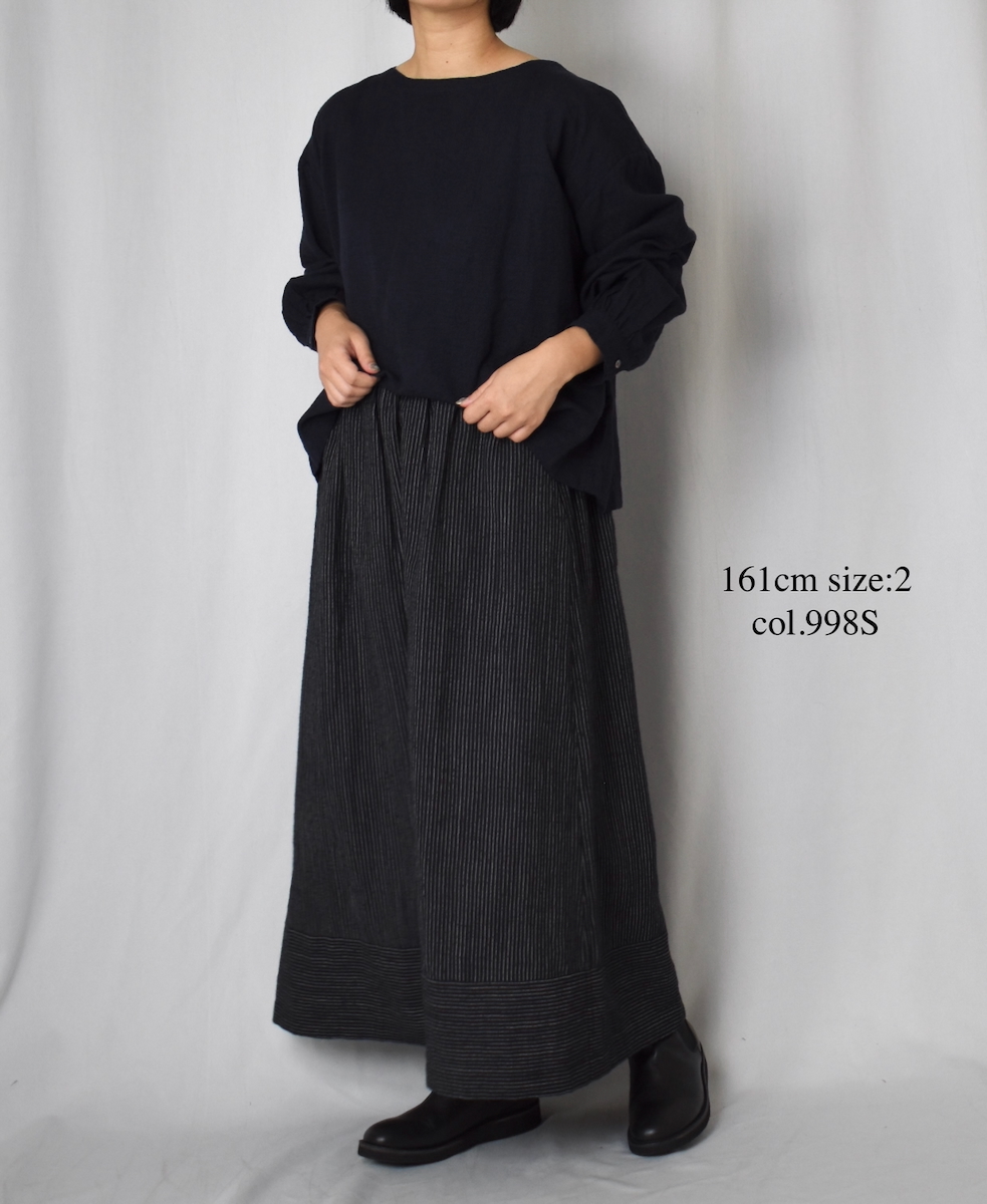 INSL25715(スカート) WOOL/LINEN STRIPE EASY SKIRT