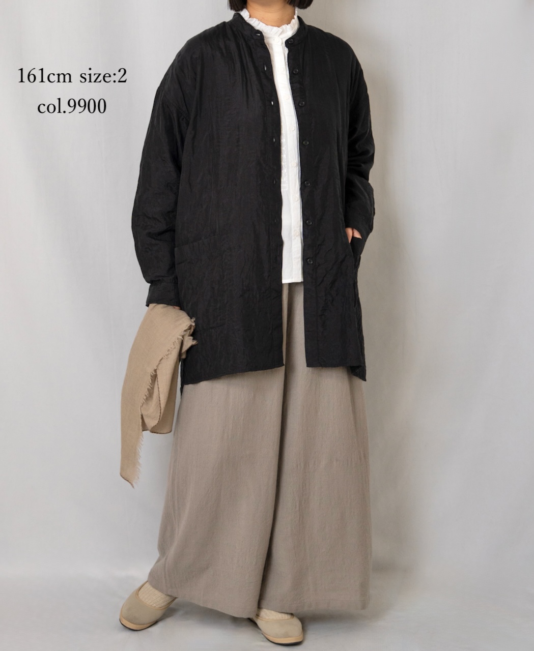 NMDS25583(シャツ) STITCHED BANGALORE SILK PLAIN BANDED COLLAR SHIRT