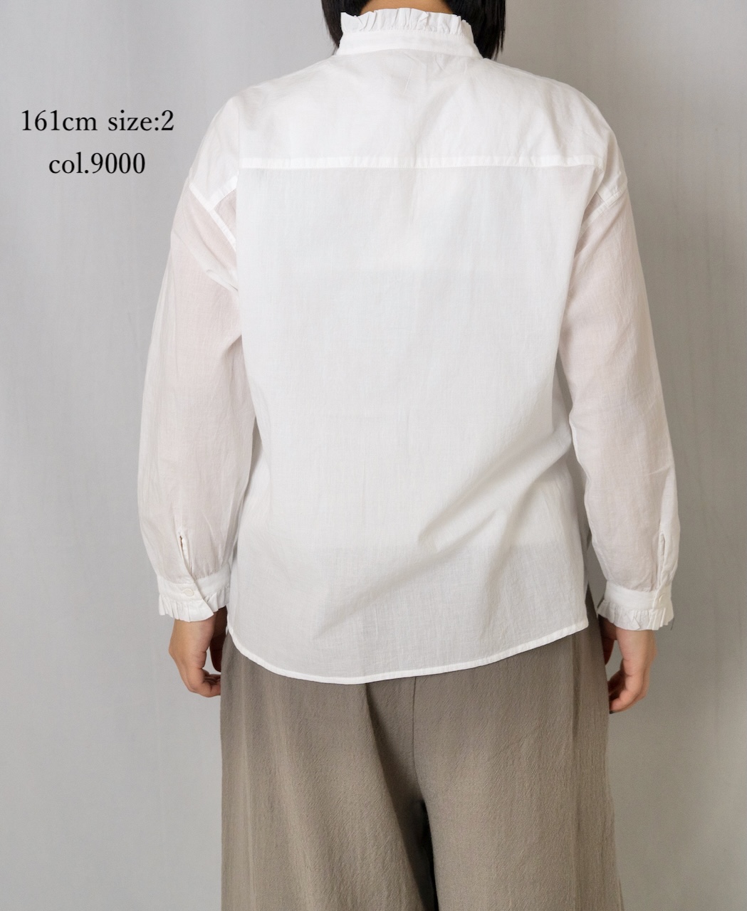 ●NMDS25531(シャツ) 60s ORGANIC CAMBRIC WITH EMB FRILL COLLAR EMB SHIRT