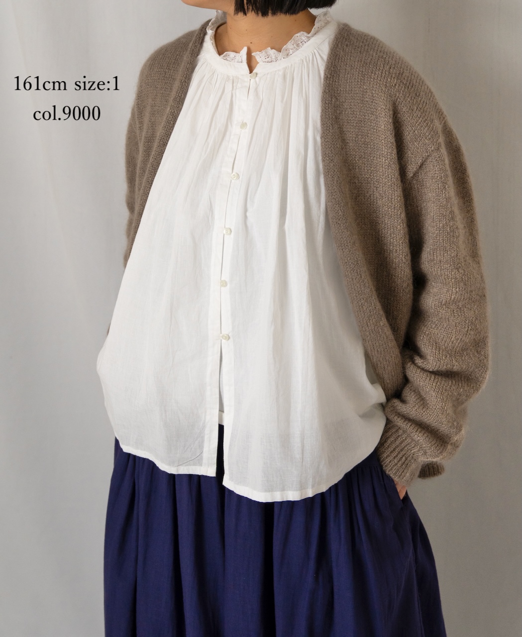 NSL25621(スモック) 60s CAMBRIC PLAIN WITH LACE GATHERED PATCHWORK SMOCK