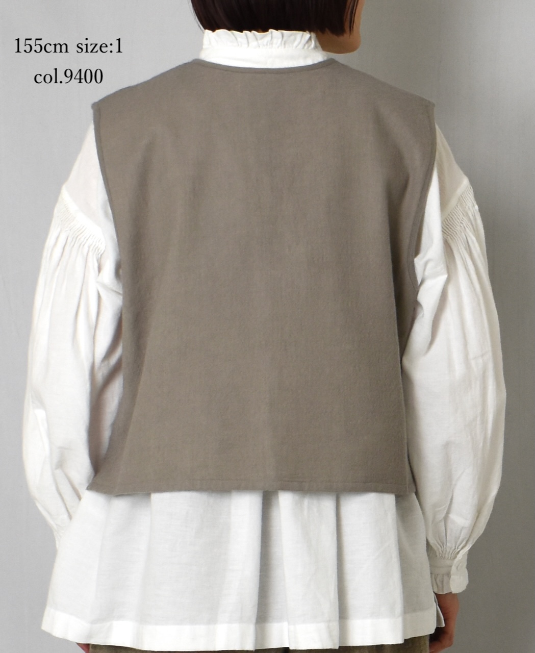 NMDS25602(ボレロ) BOILED WOOL PLAIN EMB BOLERO