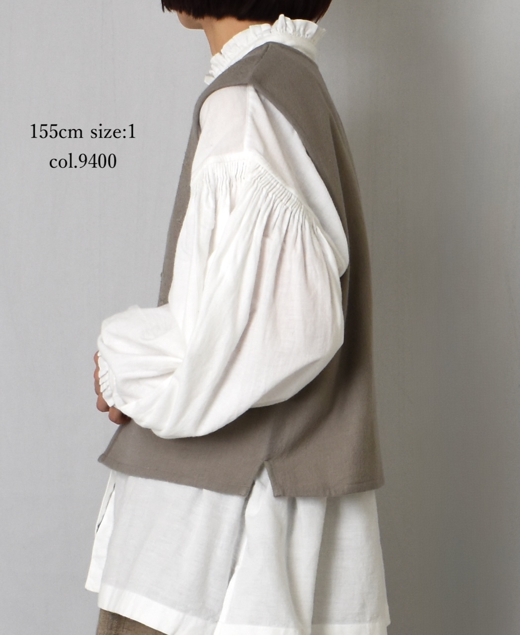 NMDS25602(ボレロ) BOILED WOOL PLAIN EMB BOLERO