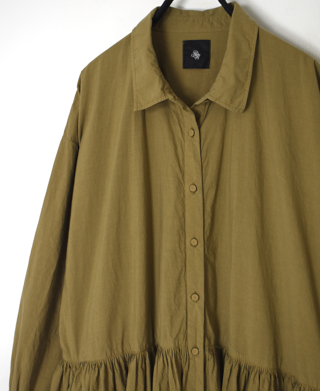 ⚫︎NMDS25912D(ワンピース) 60s ORGANIC POPLIN PLAIN REGULAR COLLAR DRESS WITH RAJASTHAN GATHER