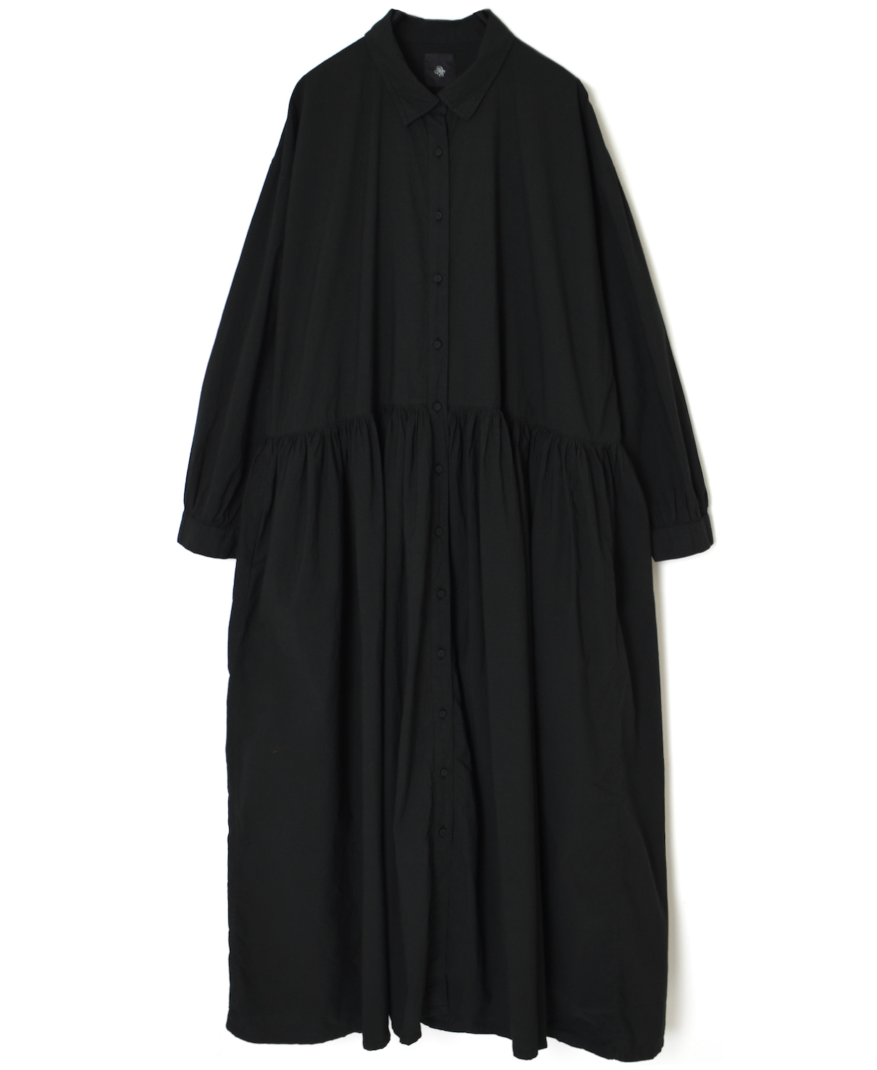 ⚫︎NMDS25912D(ワンピース) 60s ORGANIC POPLIN PLAIN REGULAR COLLAR DRESS WITH RAJASTHAN GATHER