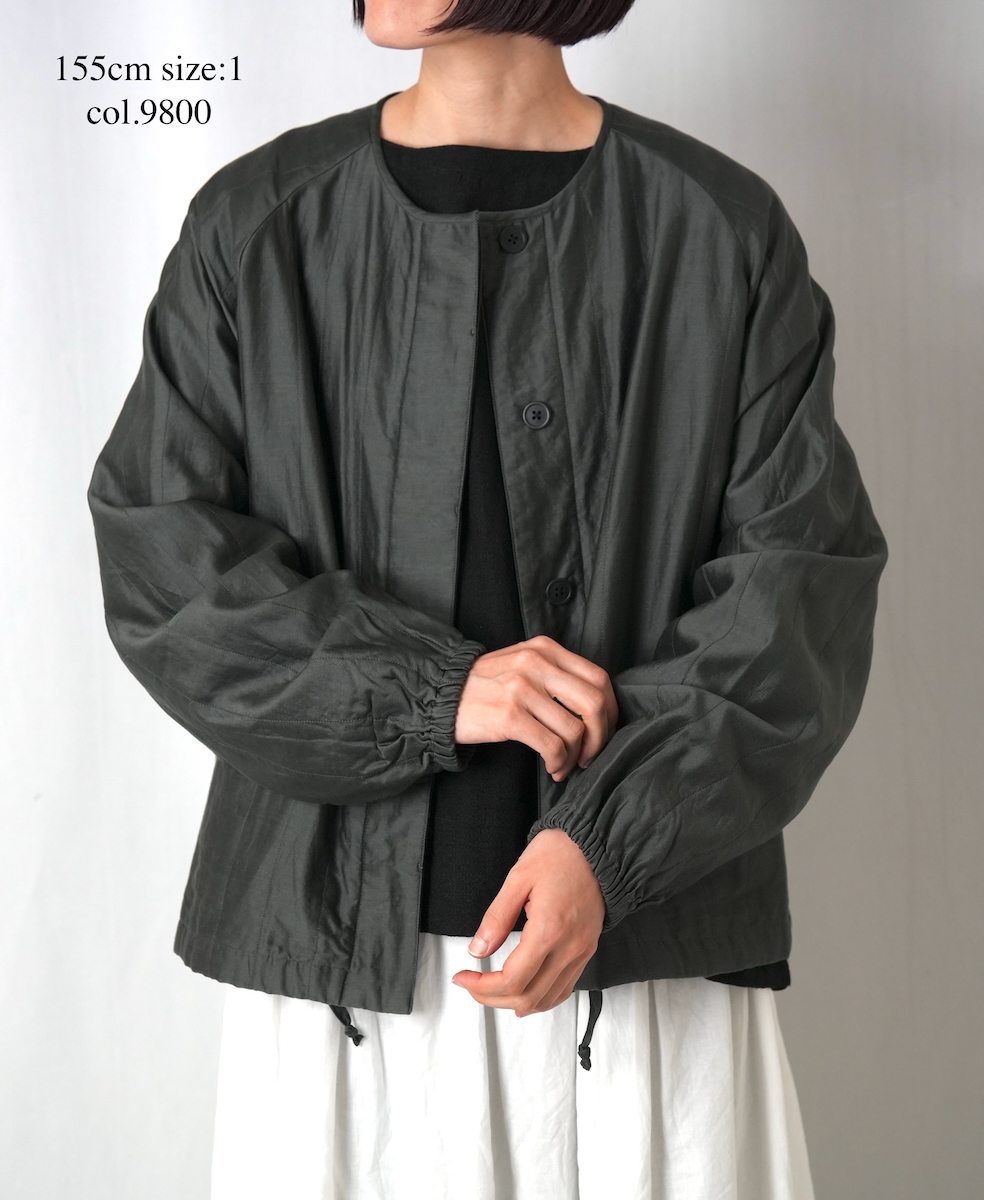 NMDS25542(ジャケット) QUILTED COTTON SILK RAGLAN STRING JACKET