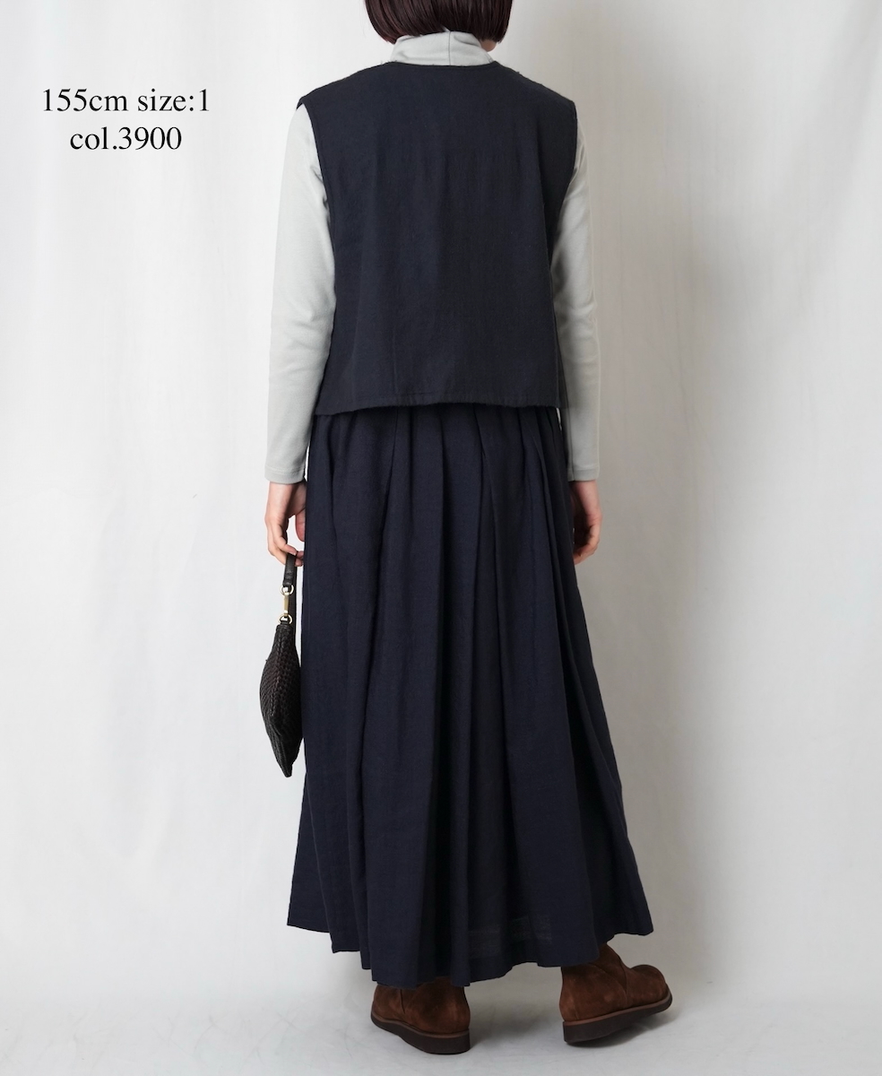 NMDS25602(ボレロ) BOILED WOOL PLAIN EMB BOLERO