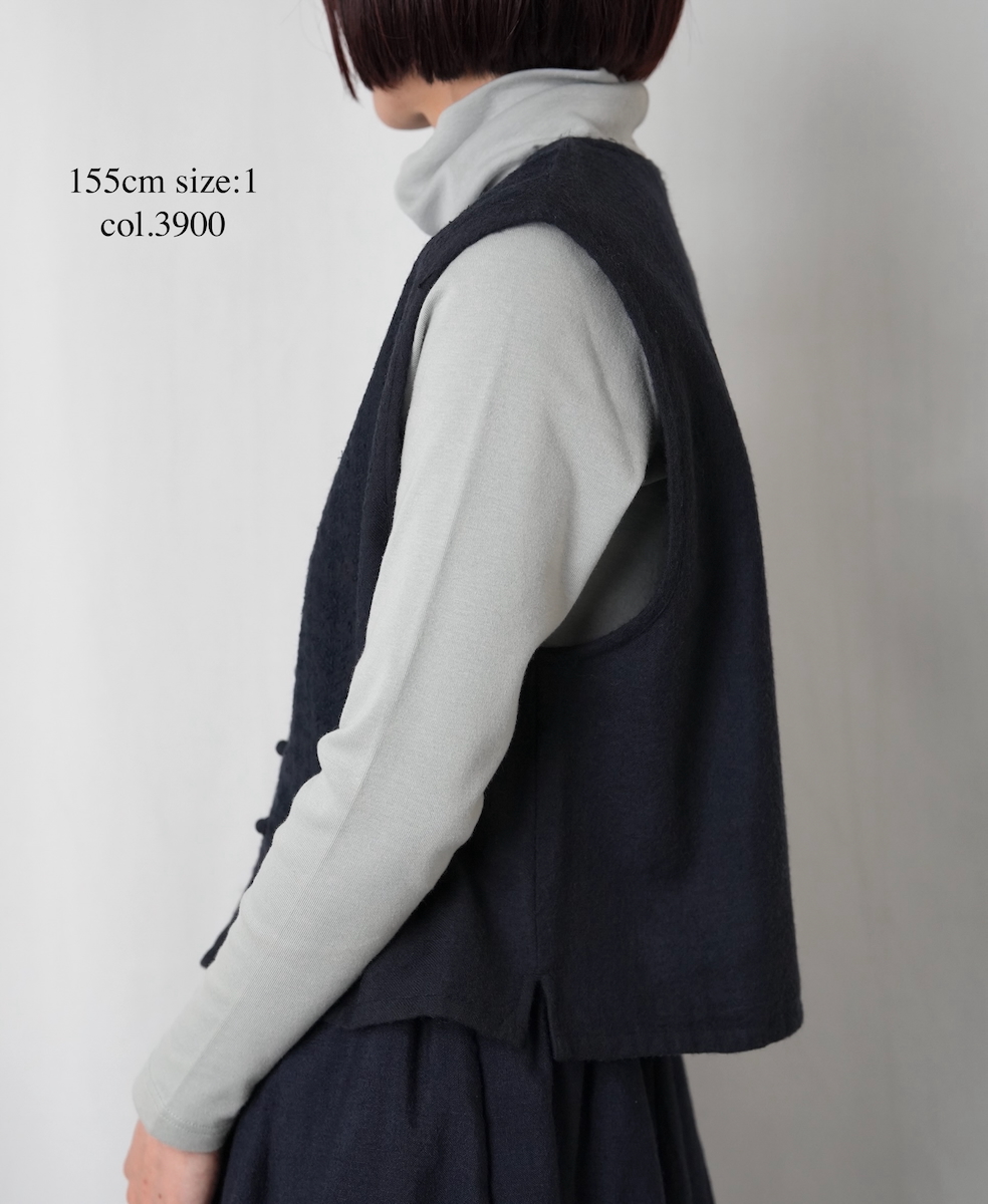 NMDS25602(ボレロ) BOILED WOOL PLAIN EMB BOLERO