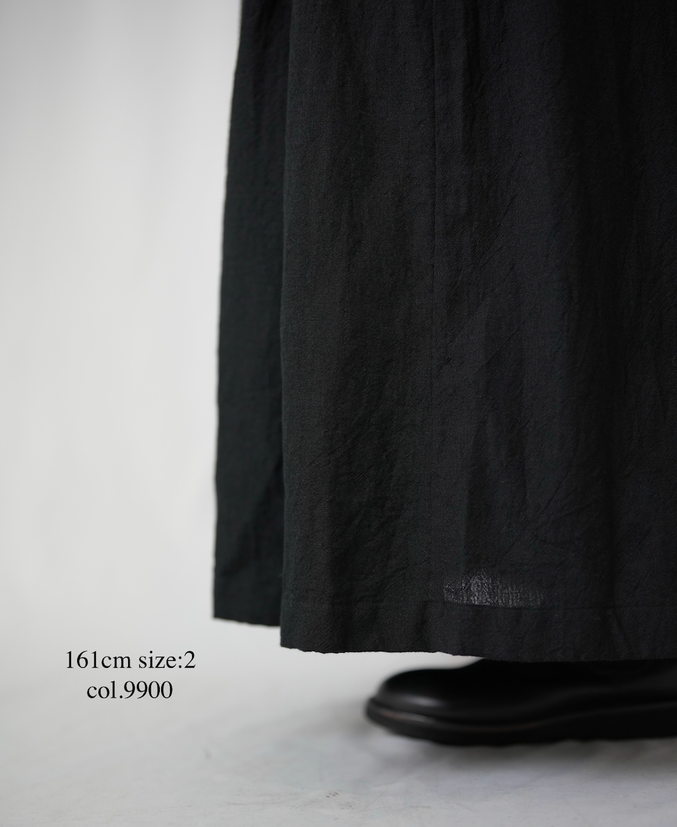 INSL25705(スカート) WOOL/LINEN PLAIN PLEATS EASY SKIRT