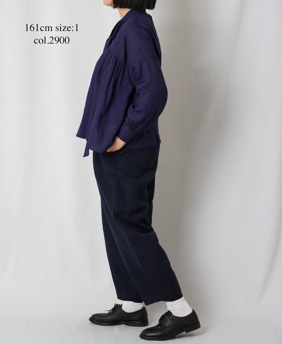 NSL25602(シャツ) 60s COTTON TWILL PLAIN TAI GATHERED FRONT SHIRT