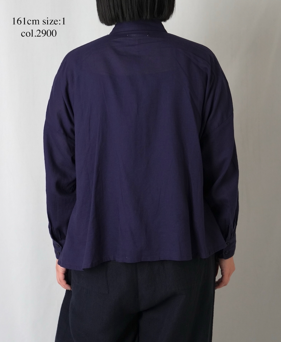 NSL25602(シャツ) 60s COTTON TWILL PLAIN TAI GATHERED FRONT SHIRT