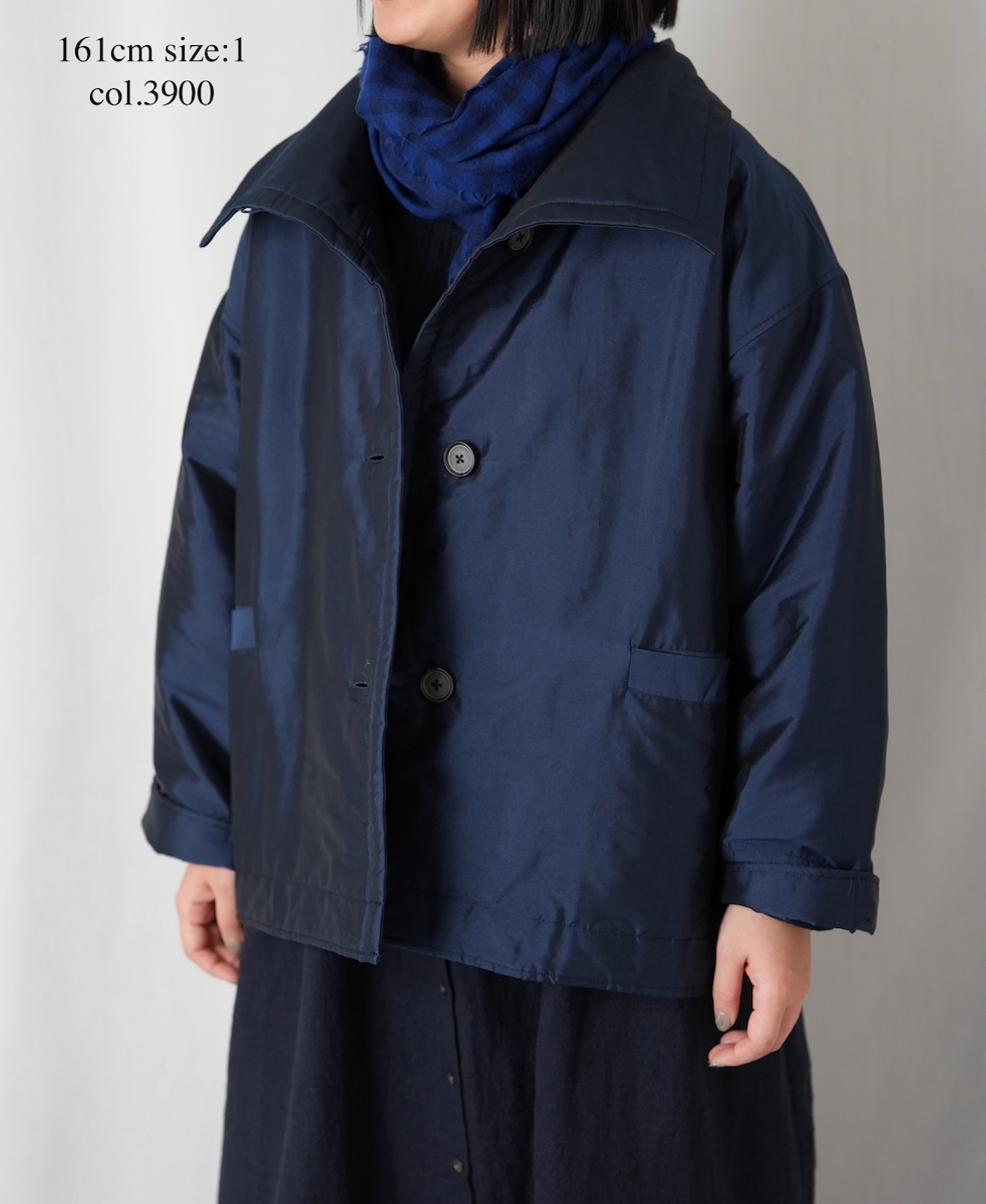 NSL25521(ジャケット)PADDED POLYESTER PLAIN HIGH COLLAR JACKET