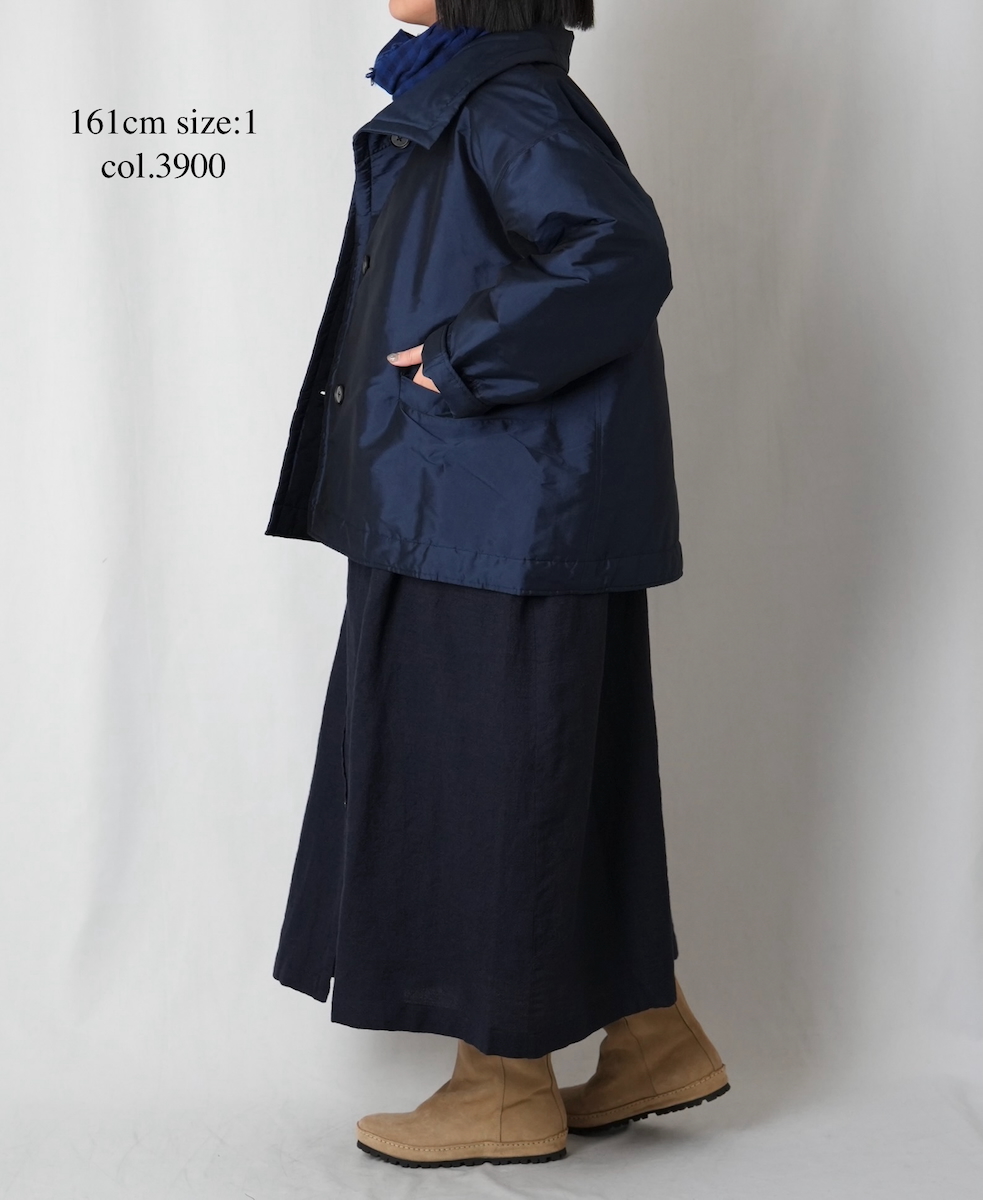 NSL25521(ジャケット)PADDED POLYESTER PLAIN HIGH COLLAR JACKET