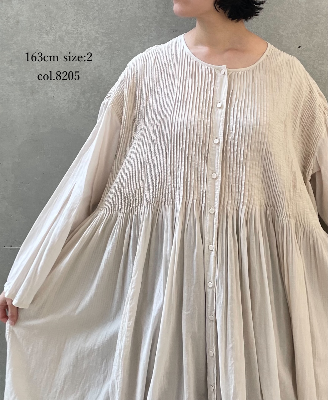 ○NMDS25514D(ワンピース) 80s ORGANIC COTTON SMALL CHECK&VOILE