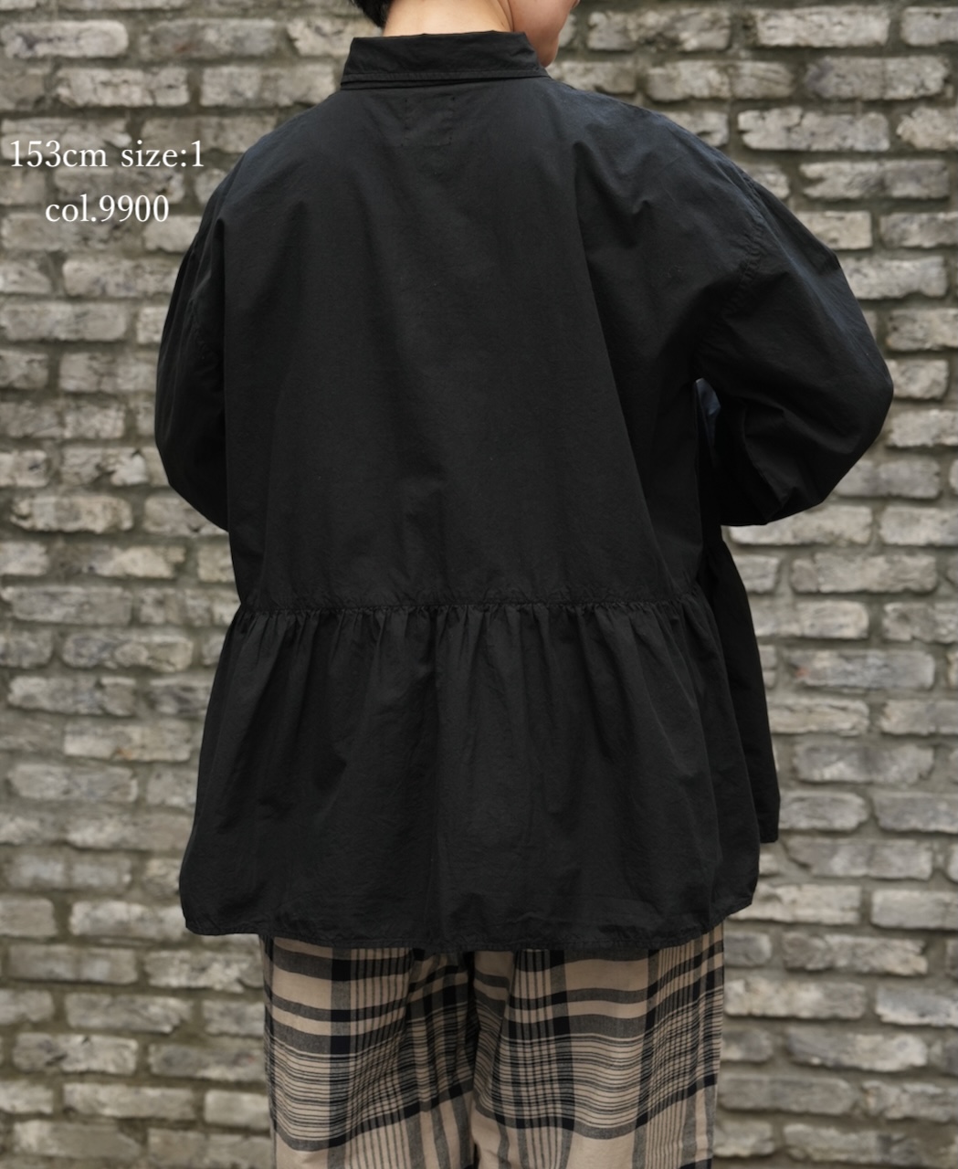 ⚫︎NMDS25911D(シャツ) 60s ORGANIC POPLIN PLAIN REGULAR COLLAR RAJASTHAN GATHERED SHIRT