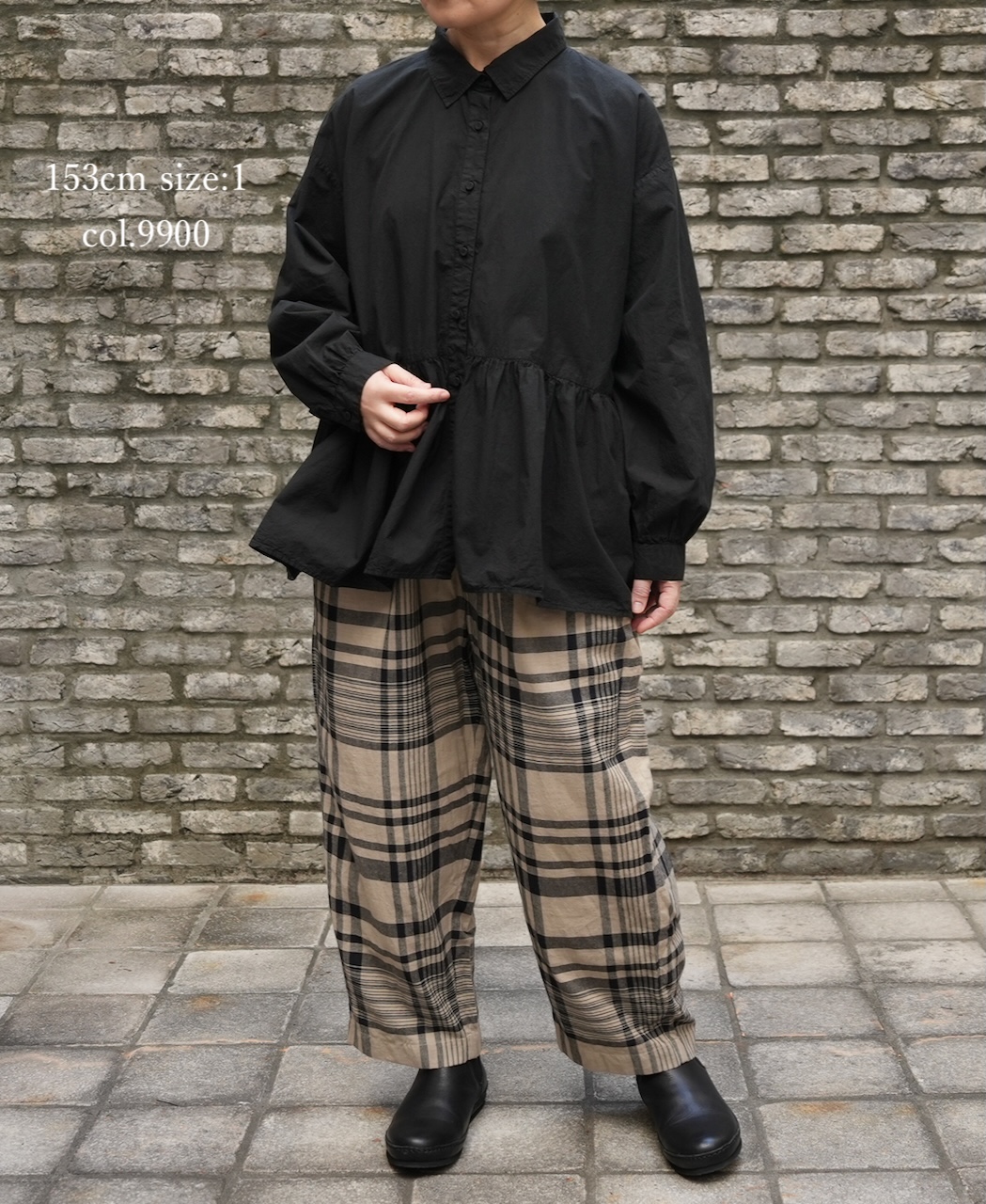⚫︎NMDS25911D(シャツ) 60s ORGANIC POPLIN PLAIN REGULAR COLLAR RAJASTHAN GATHERED SHIRT