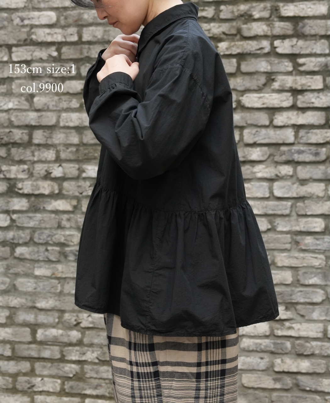 ⚫︎NMDS25911D(シャツ) 60s ORGANIC POPLIN PLAIN REGULAR COLLAR RAJASTHAN GATHERED SHIRT