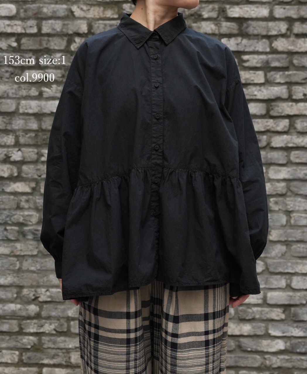 ⚫︎NMDS25911D(シャツ) 60s ORGANIC POPLIN PLAIN REGULAR COLLAR RAJASTHAN GATHERED SHIRT