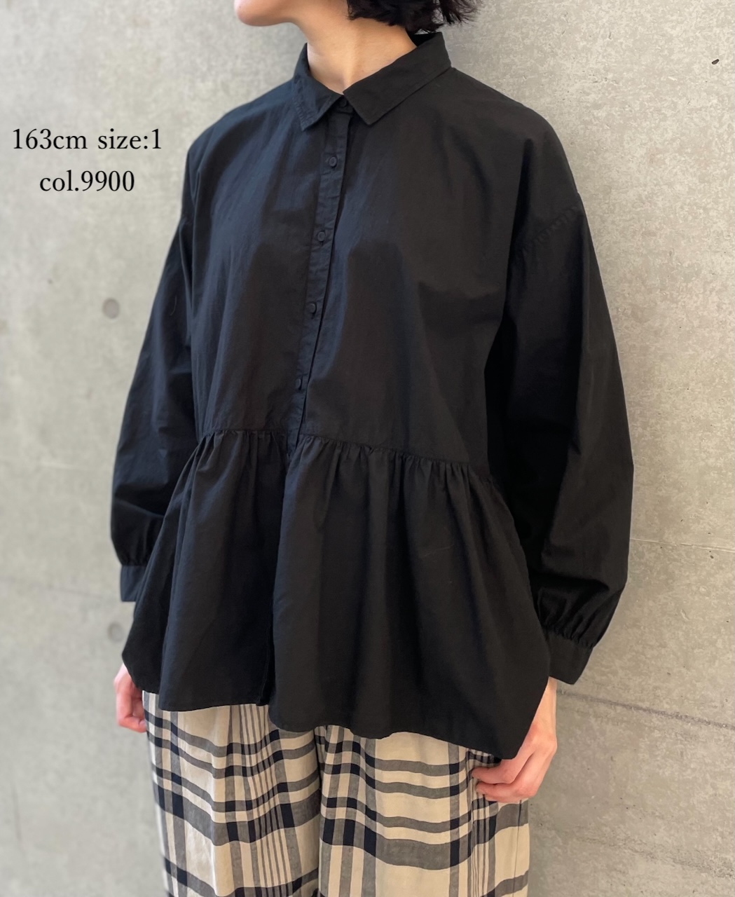 ⚫︎NMDS25911D(シャツ) 60s ORGANIC POPLIN PLAIN REGULAR COLLAR RAJASTHAN GATHERED SHIRT