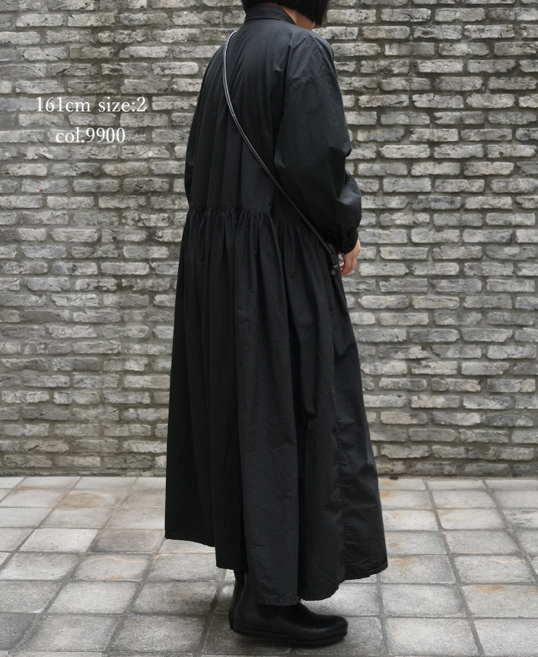 ⚫︎NMDS25912D(ワンピース) 60s ORGANIC POPLIN PLAIN REGULAR COLLAR DRESS WITH RAJASTHAN GATHER