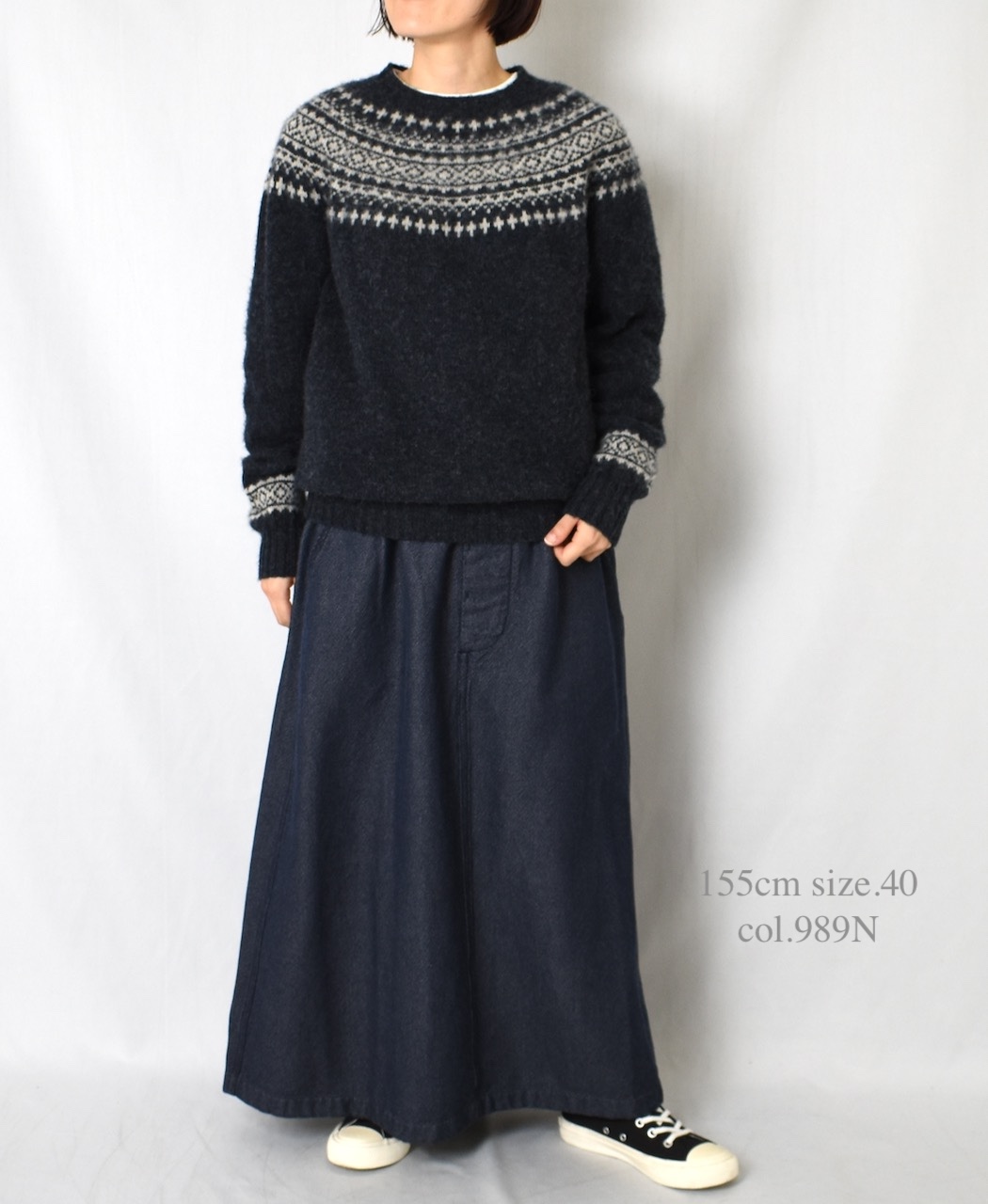 NJT1661(ニット) SHETLAND WOOL NORDIC HEAVY BRUSH CREW-NECK PULLOVER