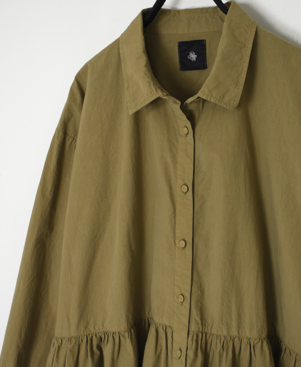 ⚫︎NMDS25911D(シャツ) 60s ORGANIC POPLIN PLAIN REGULAR COLLAR RAJASTHAN GATHERED SHIRT
