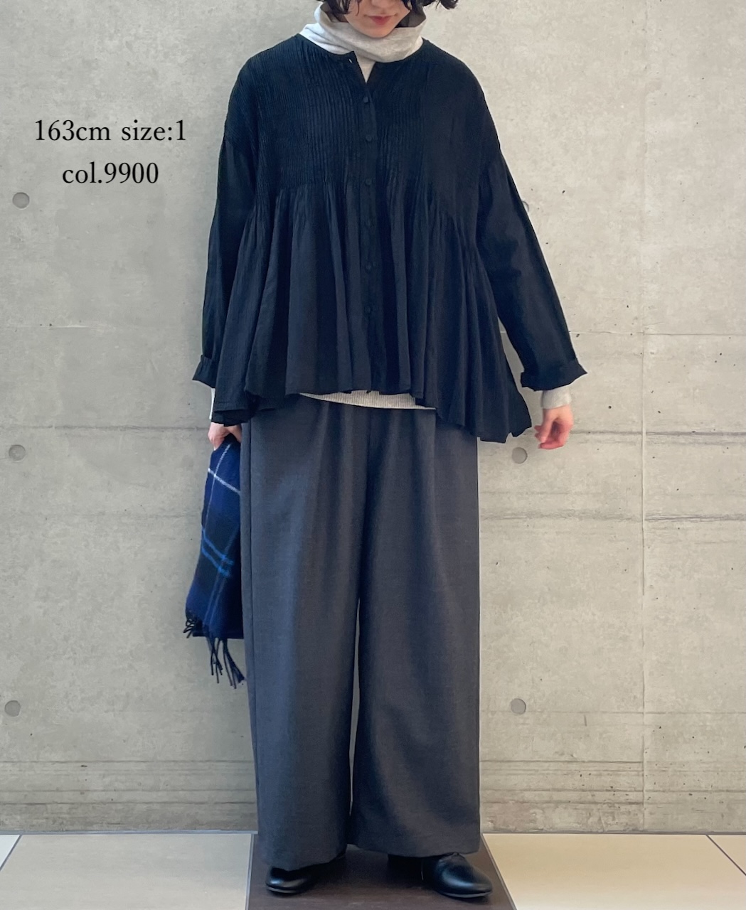 ⚫︎NMDS25513D(シャツ) 80s ORGANIC COTTON SMALL CHECK&VOILE PLAIN