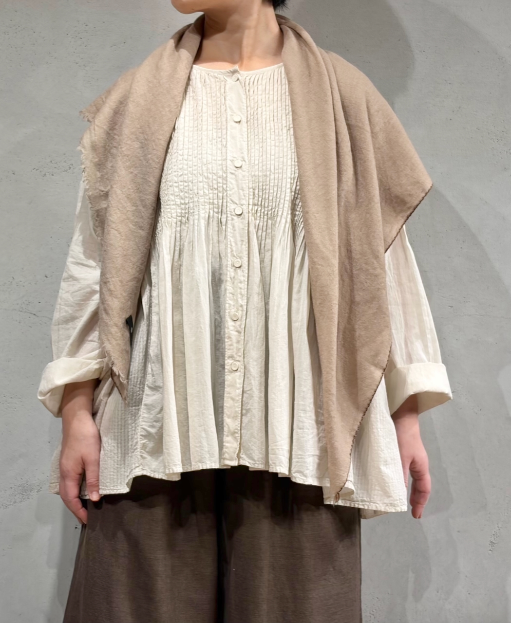 NMDS25802(ストール) WOOL/CASHMERE STOLE