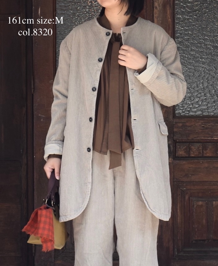 NVL2563D(コート)WIDE&NARROW WALE CORDUROY(OVERDYE) 60'S ORGANIC CAMBRIC CENTER VENT NO COLLAR COAT