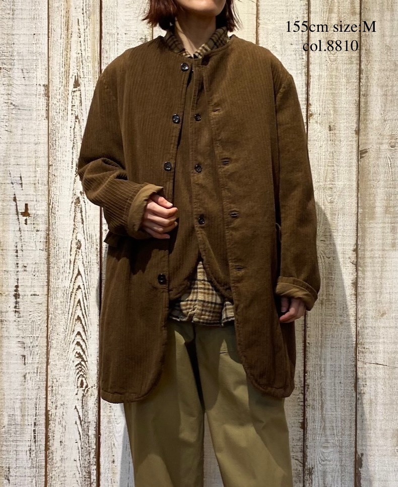 NVL2563D(コート)WIDE&NARROW WALE CORDUROY(OVERDYE) 60'S ORGANIC CAMBRIC CENTER VENT NO COLLAR COAT