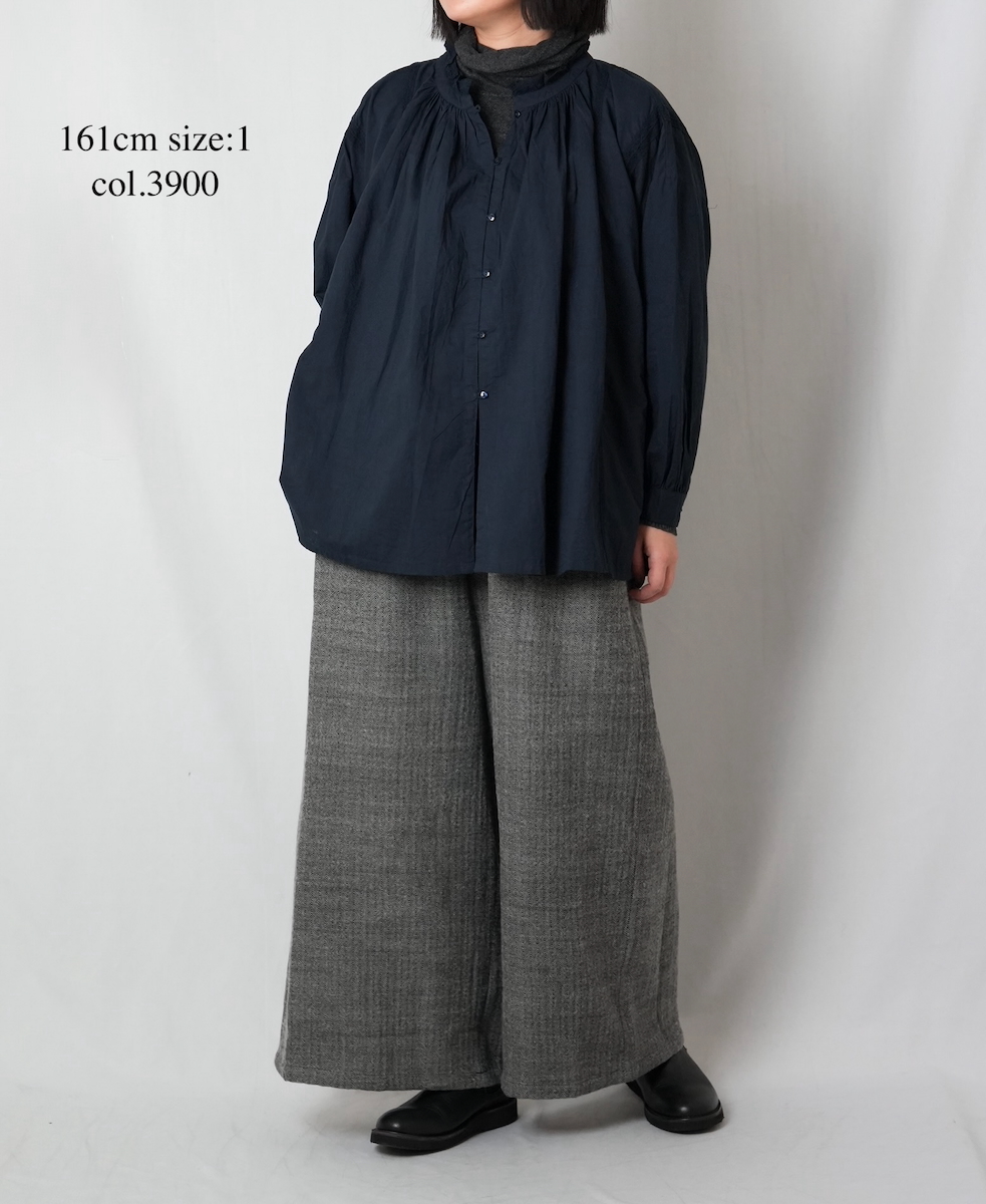 NSL25621(スモック) 60s CAMBRIC PLAIN WITH LACE GATHERED PATCHWORK SMOCK
