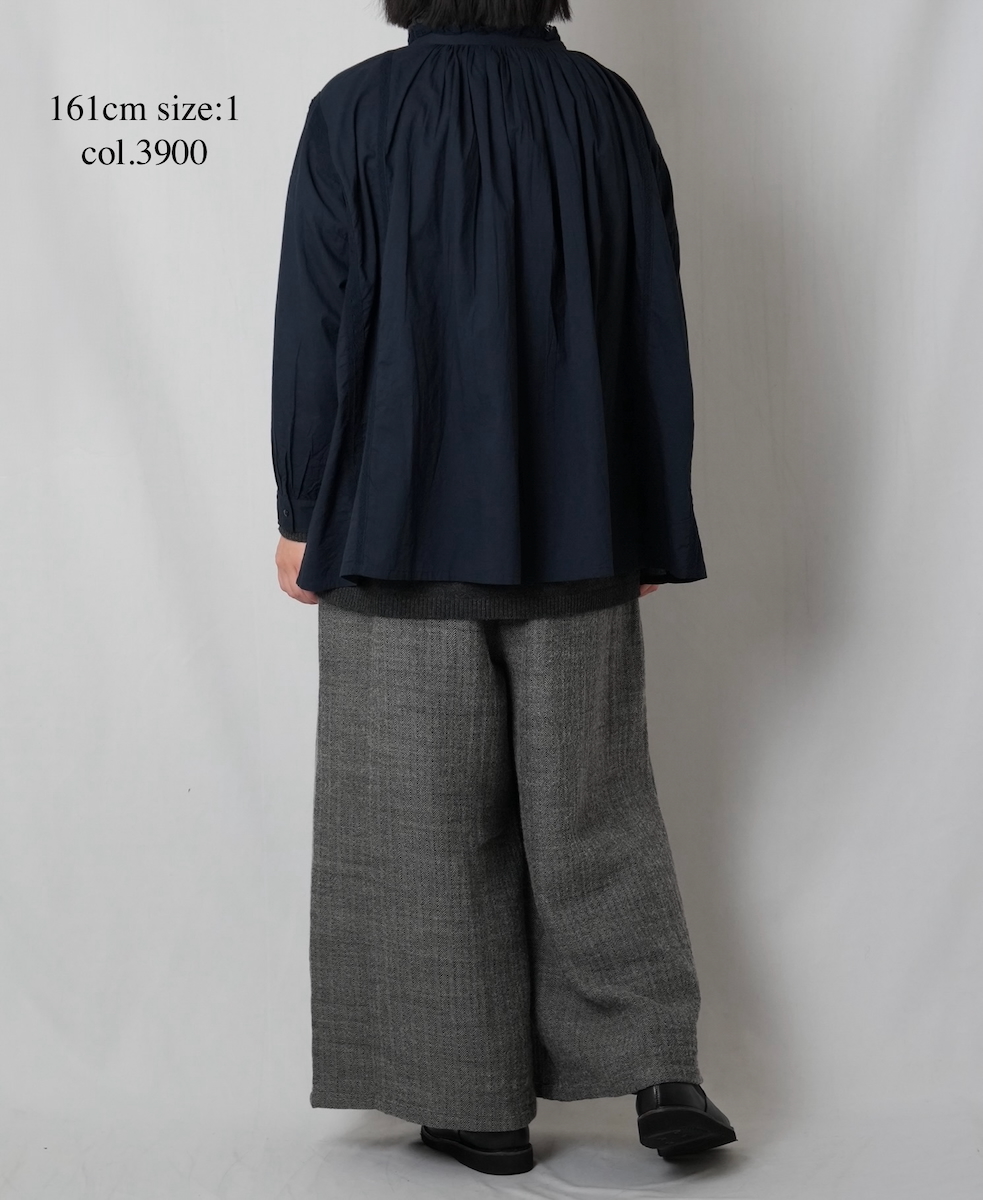 NSL25621(スモック) 60s CAMBRIC PLAIN WITH LACE GATHERED PATCHWORK SMOCK