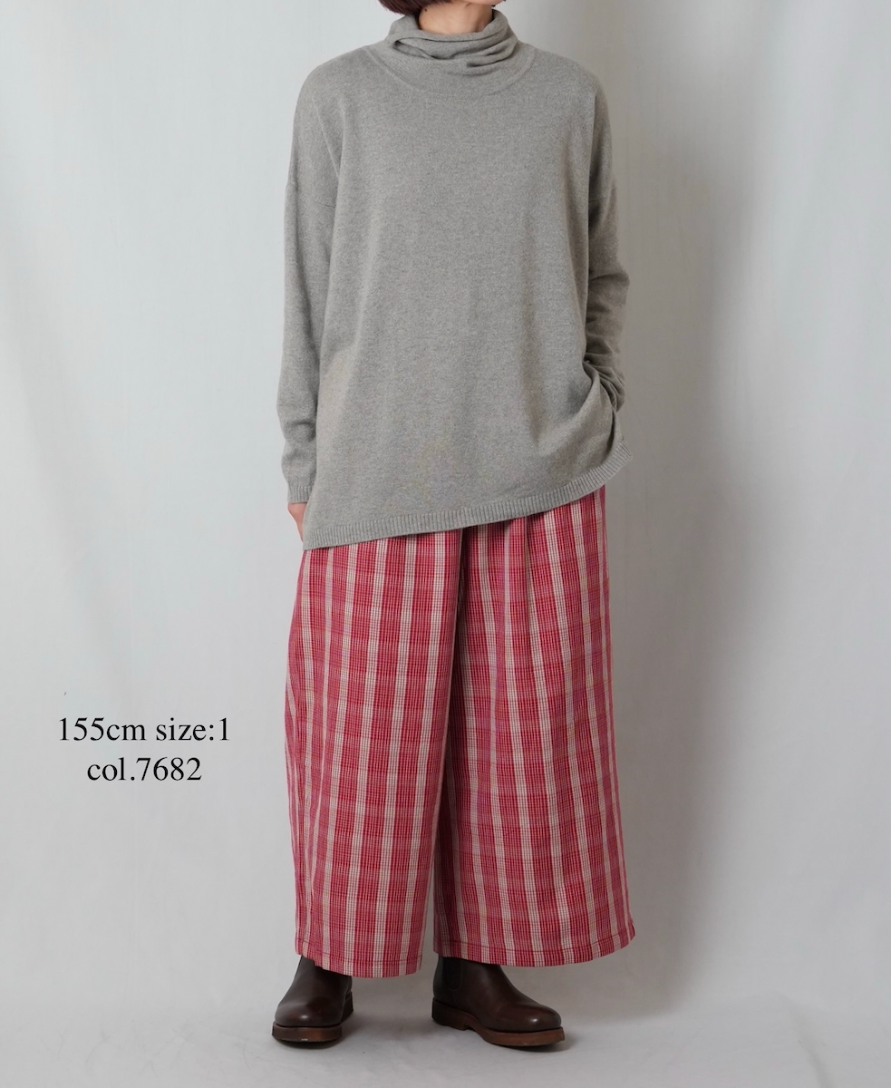 NMDS25595(パンツ) WOOL COTTON CHECK EASY PANTS