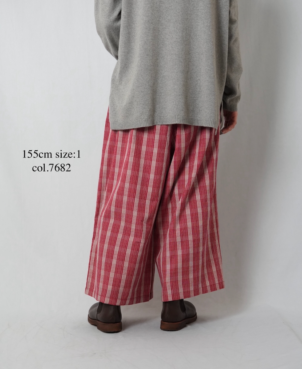 NMDS25595(パンツ) WOOL COTTON CHECK EASY PANTS