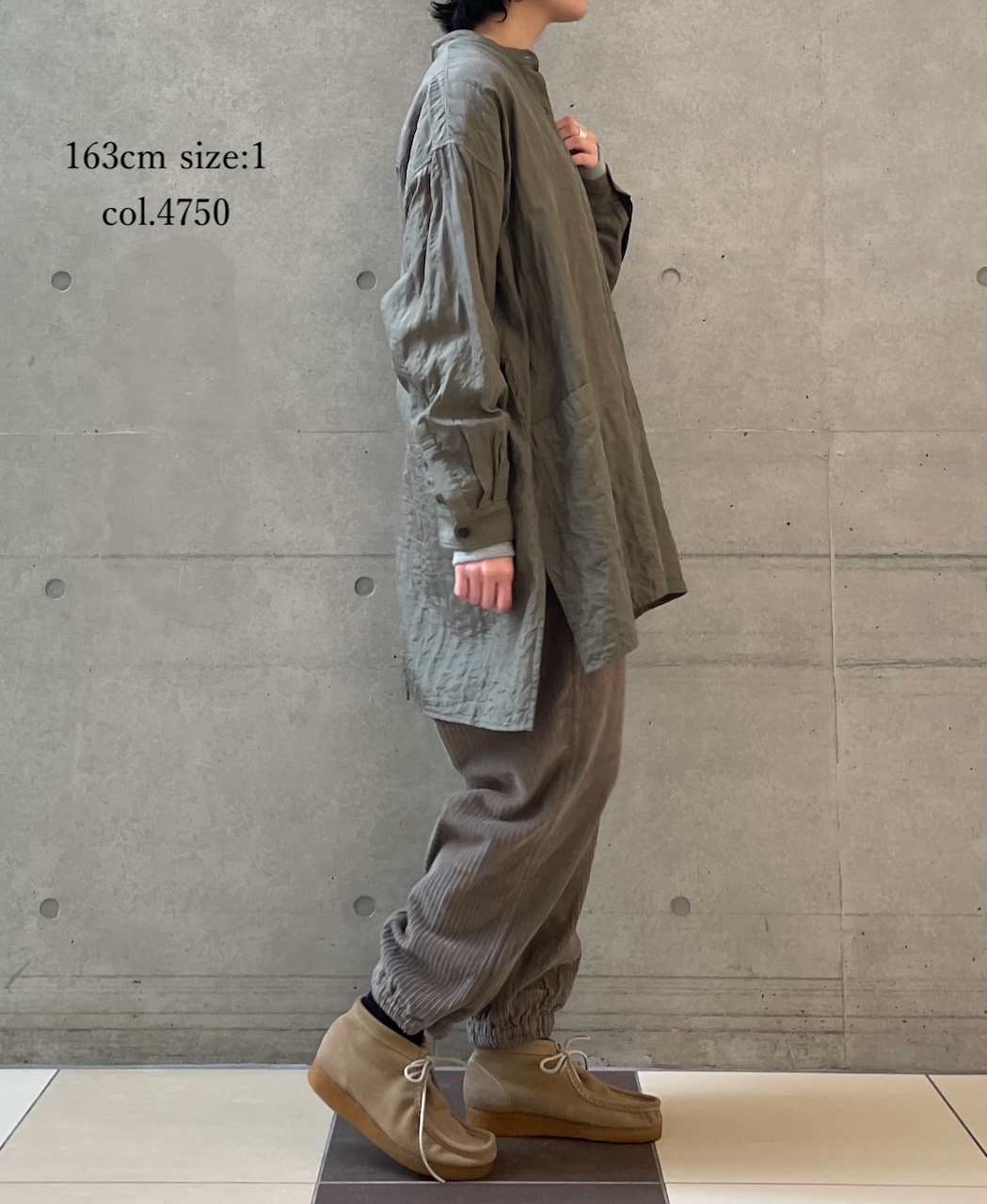 NMDS25583(シャツ) STITCHED BANGALORE SILK PLAIN BANDED COLLAR SHIRT