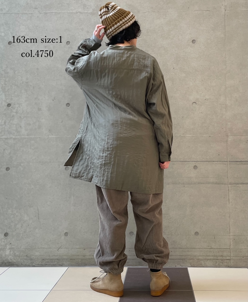 NMDS25583(シャツ) STITCHED BANGALORE SILK PLAIN BANDED COLLAR SHIRT