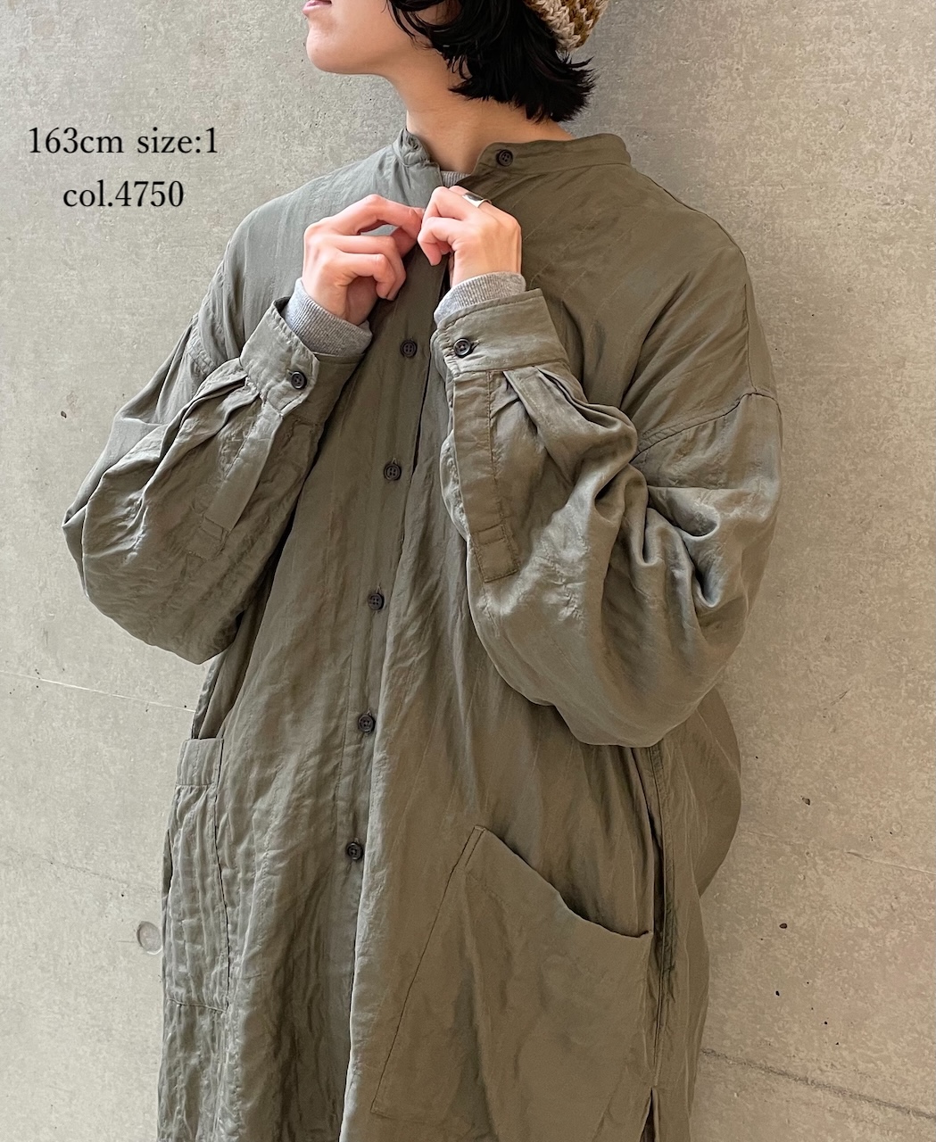 NMDS25583(シャツ) STITCHED BANGALORE SILK PLAIN BANDED COLLAR SHIRT