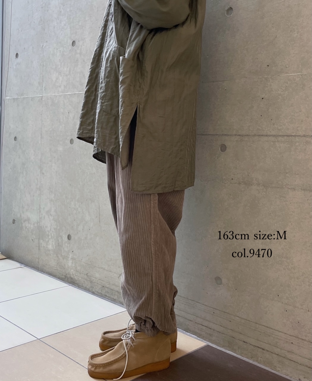 NVL2564D(パンツ)WIDE&NARROW WALE CORDUROY(OVERDYE) 60'S ORGANIC CAMBRIC EASY PANTS