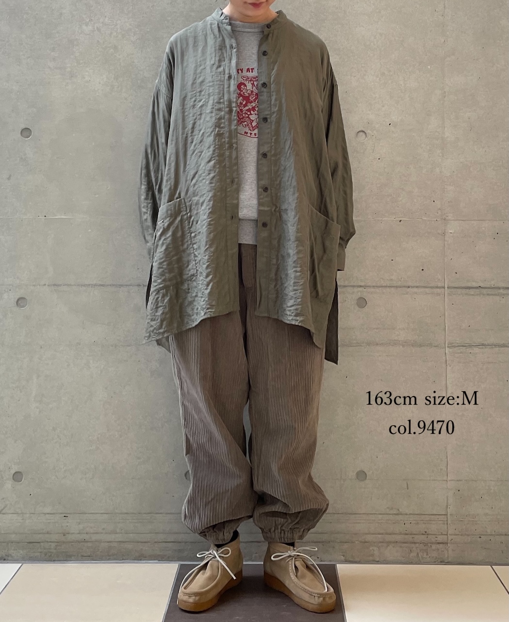 NVL2564D(パンツ)WIDE&NARROW WALE CORDUROY(OVERDYE) 60'S ORGANIC CAMBRIC EASY PANTS