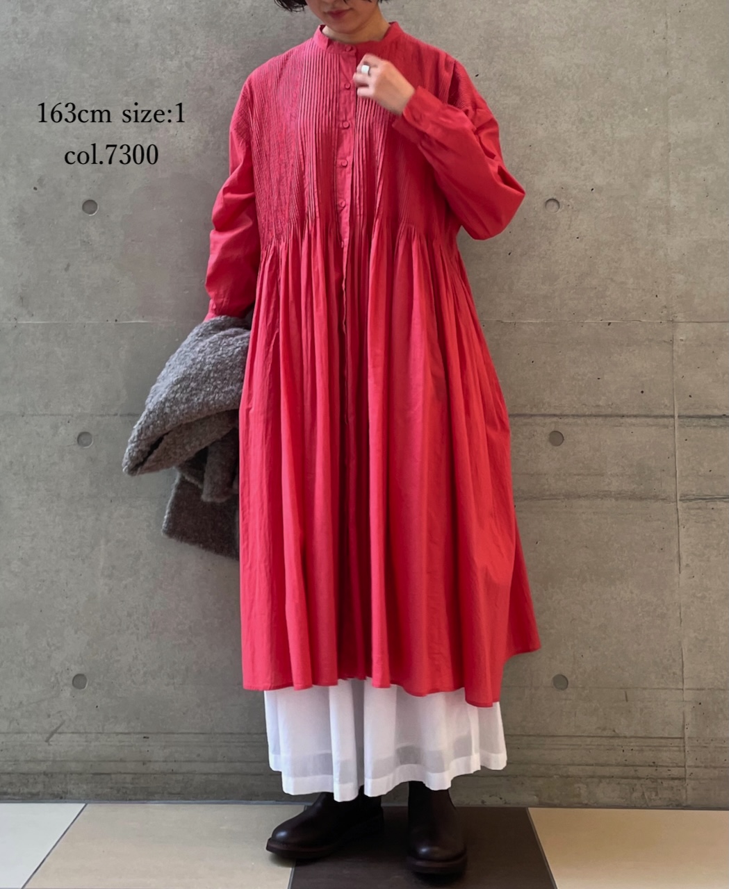 NMDS25523(ワンピース) 60s ORGANIC CAMBRIC PLAIN BANDED COLLAR