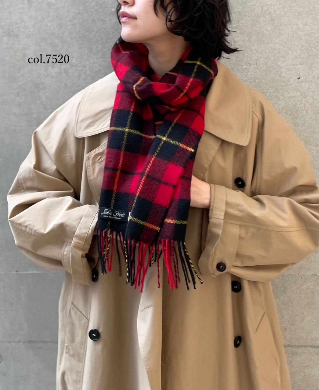 John Scott (マフラー) NLC1751 LAMBS WOOL SCARF 25x180cm