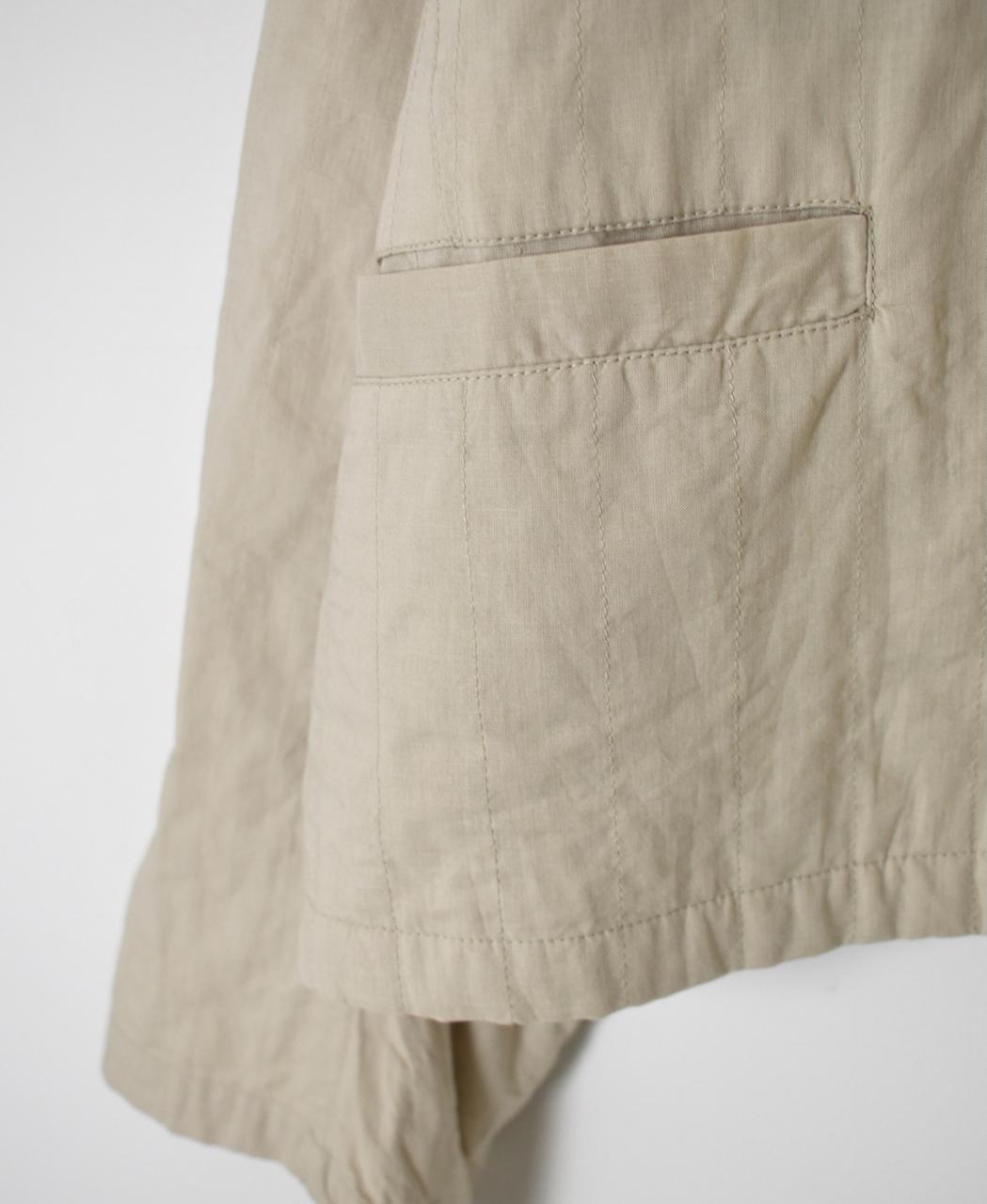 ●NMDS26211(ジャケット) 60s STITCHED ORGANIC CAMBRIC STAND COLLAR FLY FRONT JACKET