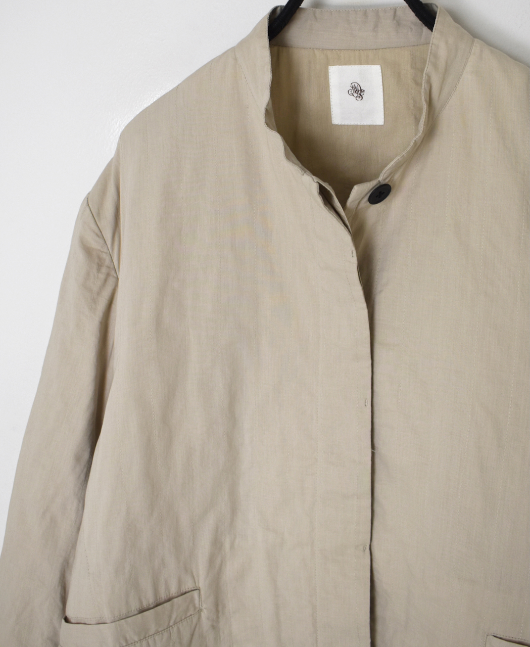 ●NMDS26211(ジャケット) 60s STITCHED ORGANIC CAMBRIC STAND COLLAR FLY FRONT JACKET