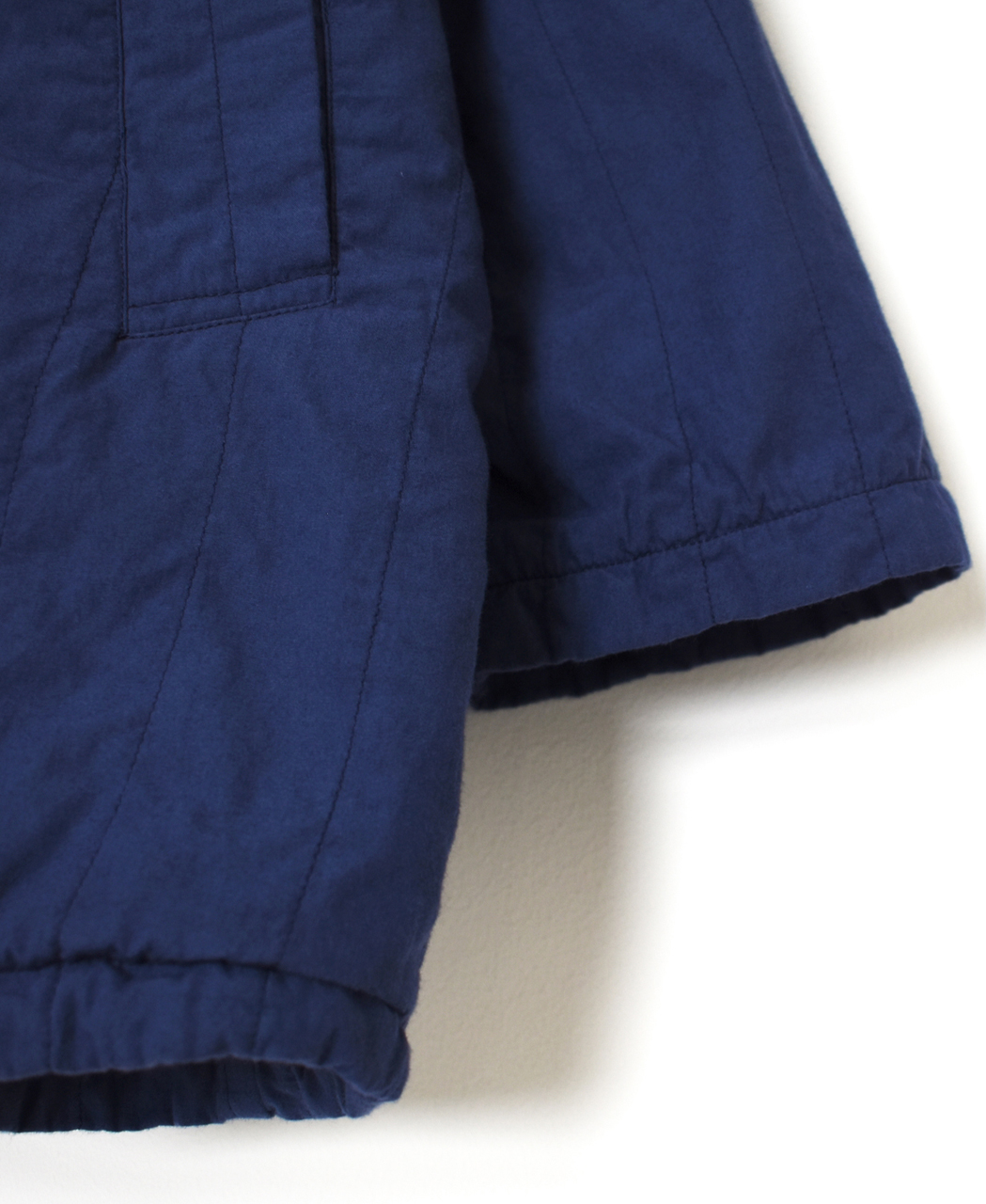 ●NMDS26202D(コート) 40s ORGANIC POPLIN(OVERDYE) RAGLAN SHORT COAT WITH VERTICAL STITCH