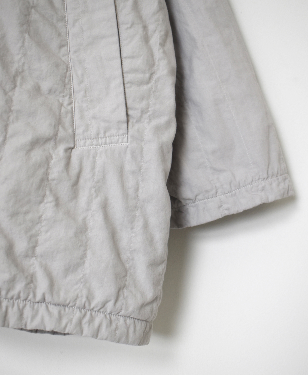 ●NMDS26202D(コート) 40s ORGANIC POPLIN(OVERDYE) RAGLAN SHORT COAT WITH VERTICAL STITCH