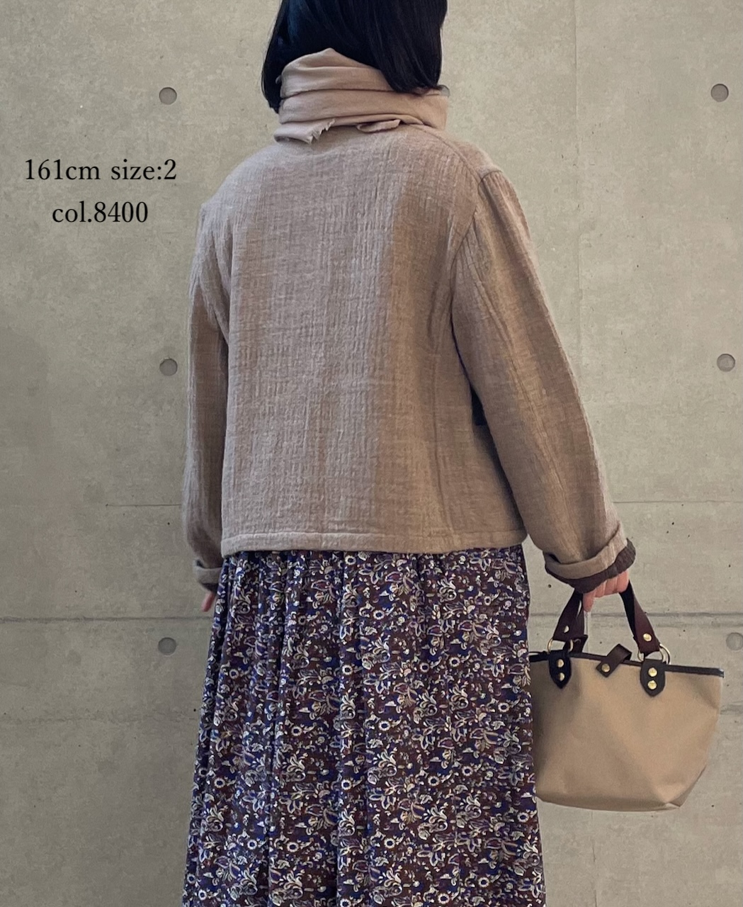 ●NMDS25611(ジャケット) WOOL COTTON HERRINGBONE STAND COLLAR FLY FRONT JACKET