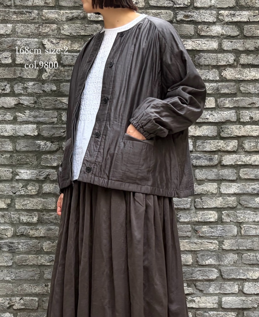 NMDS25542(ジャケット) QUILTED COTTON SILK RAGLAN STRING JACKET