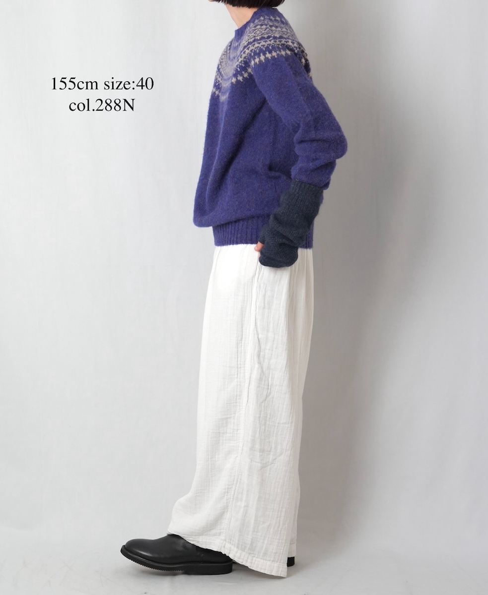 NJT1661(ニット) SHETLAND WOOL NORDIC HEAVY BRUSH CREW-NECK PULLOVER